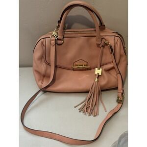 Aimee Kestenberg Leather Satchel Handbag Soho W/Removable Long Strap Peach Pink